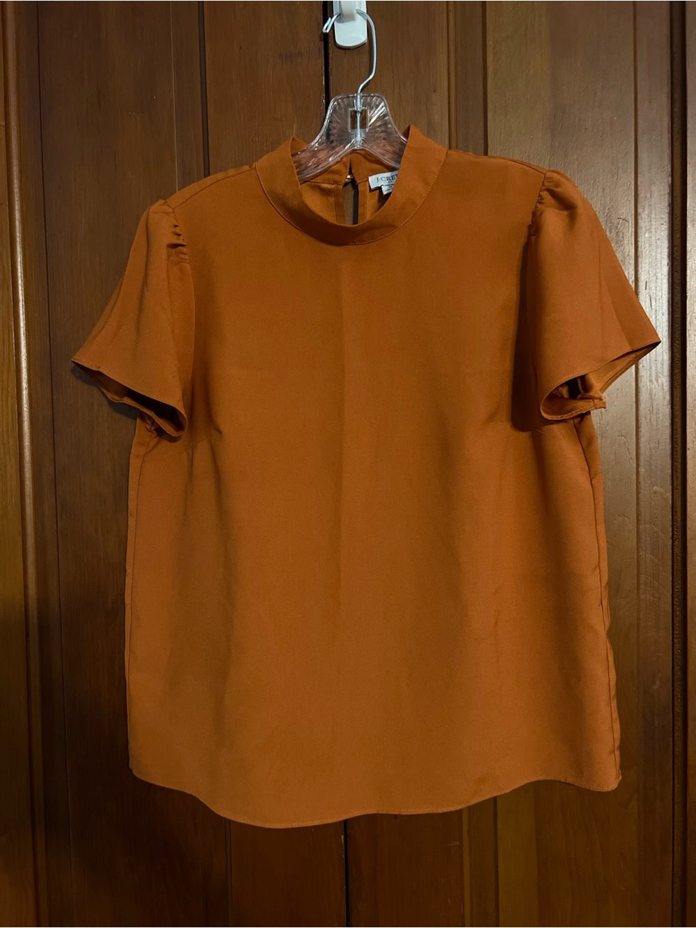 J. Crew Factory Short Sleeve Mock Neck Blouse Top Layering Piece Size Small